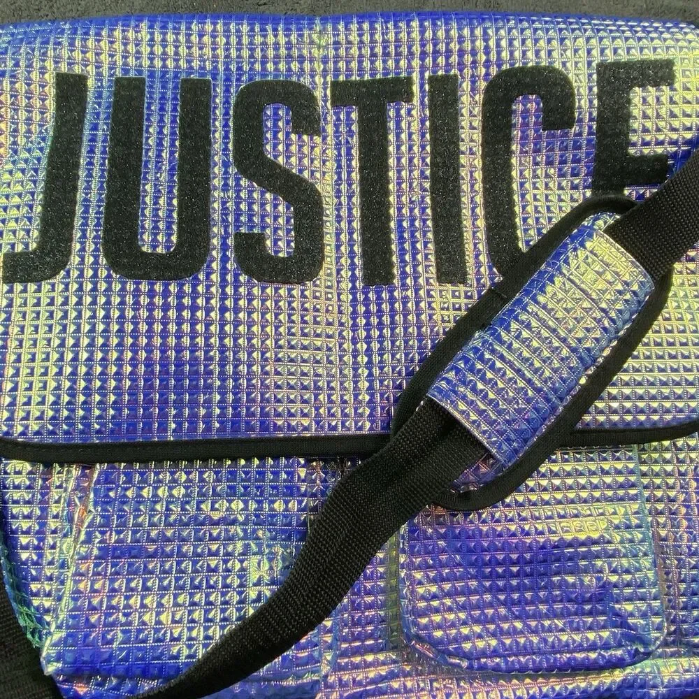 Justice Rainbow Messenger Bag Girls Shoulder Crossbody Y2K Sparkle School Retro